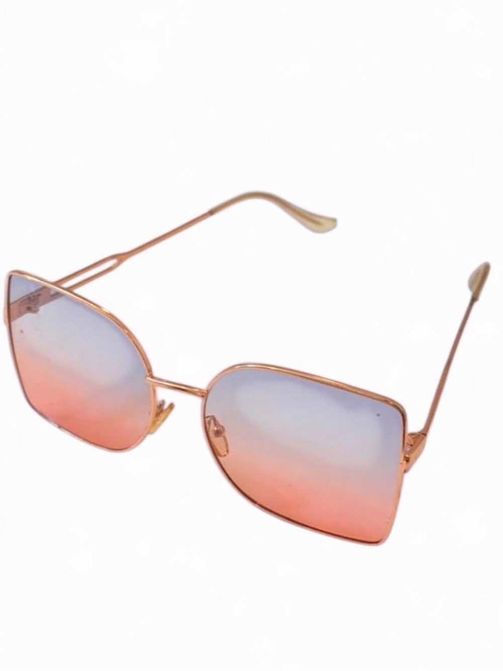 Women's Gradient Pink-Gold Fashion Sunglasses